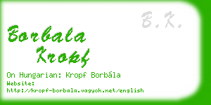 borbala kropf business card