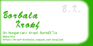 borbala kropf business card